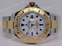 Copy Rolex Yachtmaster 2 Tone White Face Man Watch